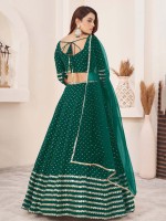 Teal Green Georgette Lehenga Choli